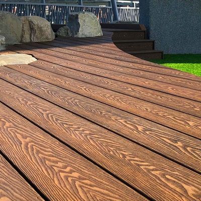 Harga yang bagus Fireproof WPC Komposit Outdoor Deck Boards Karakteristik tahan air on line