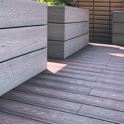 Harga yang bagus Waterproof Balkon Outdoor Composite Decking Boards WPC Profil berongga on line