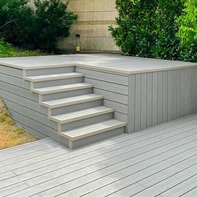Harga yang bagus Low Maintenance 3D Composite Decking Waterproof WPC Hollow Decking Panel on line