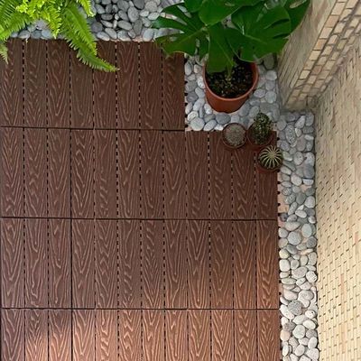 Harga yang bagus Custom WPC Interlocking Decking Tile Snap Bersama Outdoor Decking Tile on line