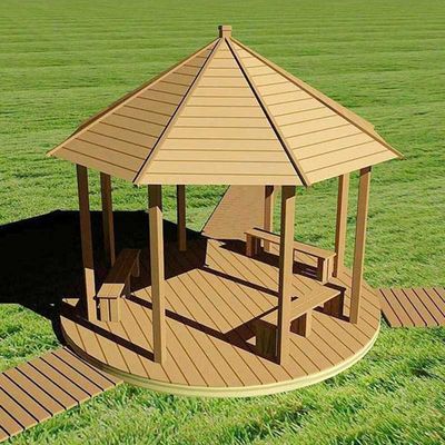 Harga yang bagus Backyard WPC Gazebo kayu plastik komposit WPC Paviliun 10x10 kaki on line