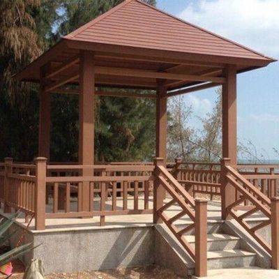 Harga yang bagus Anti UV WPC Gazebo Rotproof Outdoor WPC Pavilion ringan on line