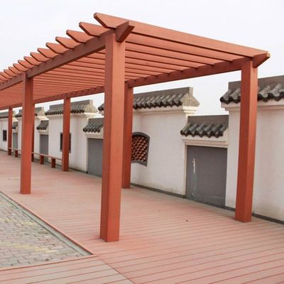 Harga yang bagus Pergola WPC Modern Dengan Papan Dek Komposit Ringan on line