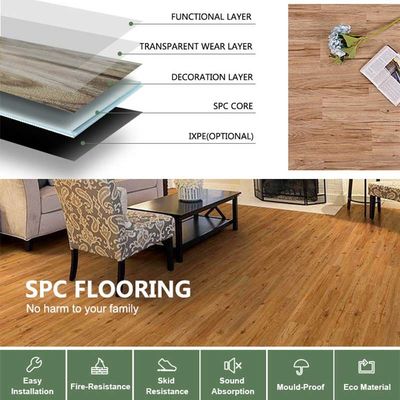 Harga yang bagus Matte Luxury SPC Flooring Soundproof Batu Plastik Komposit Lantai on line